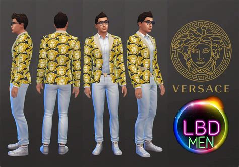 sims4 camiseta pico negra medusa oro versace men by jeancr874|sims 4 Versace cc clothes.